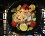 スキレットで夏野菜グリルに卵黄とろ〜り作り方14写真