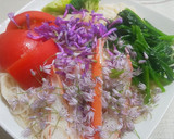 冷やしそうめんにアサツキの花を散らして作り方3写真