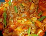 肉じゃがのトマトソースパスタ作り方4写真
