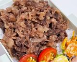 牛肉時雨とハム卵焼き弁当作り方1写真