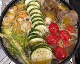 【キャンプ飯】しじみと旬野菜のアヒージョ作り方3写真