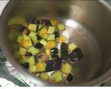 揚げ茄子とベーコンのオートミールリゾット作り方2写真