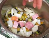 揚げ茄子とベーコンのオートミールリゾット作り方3写真