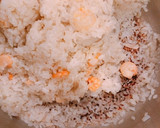 圧力鍋で、冷凍むきエビと舞茸のエビピラフ作り方12写真