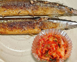 秋刀魚の塩焼きには白菜キムチを添えて♡作り方3写真