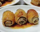 ナスと豚バラのミルフィーユロール生姜焼き作り方9写真