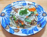 とろろ乗せツナ缶とモズクの焼きうどん作り方7写真