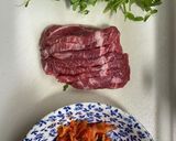 豆苗で豚カルビキムチ作り方1写真