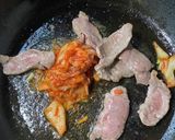 豆苗で豚カルビキムチ作り方2写真