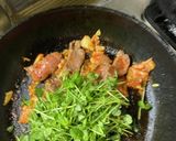 豆苗で豚カルビキムチ作り方3写真