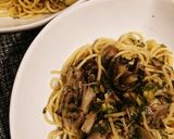 舞茸とセロリ葉のパスタ作り方6写真