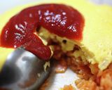 100円フライパンで巻かないオムライス作り方13写真