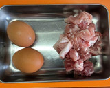 簡単！豚こま肉と白菜の卵とじ丼♬作り方2写真