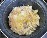 簡単！豚こま肉と白菜の卵とじ丼♬作り方6写真