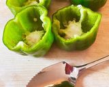 ほうれん草グラタン in 焼ピーマン作り方1写真