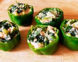 ほうれん草グラタン in 焼ピーマン作り方4写真