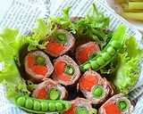 スナップえんどうとにんじんの豚肉巻き♪作り方7写真