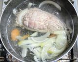 梅干しと芋焼酎による煮豚のネギソースがけ作り方5写真