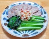 梅干しと芋焼酎による煮豚のネギソースがけ作り方12写真