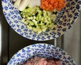 挽肉と野菜たっぷりオイスタービーフン作り方1写真