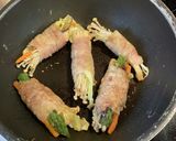 ご飯が進む！野菜とえのきの甘辛味噌肉巻き作り方6写真