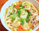 鯖缶と野菜の味噌汁 と 〆うどん作り方13写真
