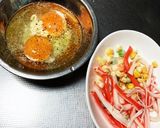 カニカマとミックスベジのカレー卵焼き作り方1写真