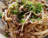 mレンジできのこバター(マヨ)醤油うどん作り方14写真