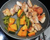 簡単おかず！鶏もも肉とかぼちゃの甘酢炒め作り方8写真