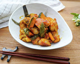 簡単おかず！鶏もも肉とかぼちゃの甘酢炒め作り方10写真