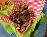 カリッと鶏皮の唐揚げ・ニンニク醤油味作り方4写真