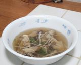 簡単1品！長ネギとエノキの中華スープ作り方5写真