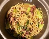 ほたるいかとちんげん菜のチーズパスタ作り方10写真