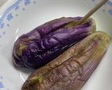 レンジで　ナスの梅ごまだれがけ作り方3写真