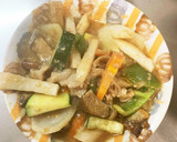 中濃ソースカツ丼味豚こま大根青椒肉絲風作り方16写真