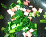 ごはんonカニカマと小松菜の卵焼き作り方2写真