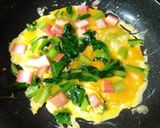 ごはんonカニカマと小松菜の卵焼き作り方3写真
