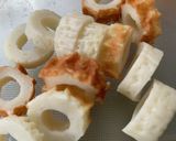 ホクホクポテトと竹輪の餃子の皮ピザ作り方3写真