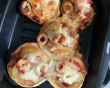 ホクホクポテトと竹輪の餃子の皮ピザ作り方8写真