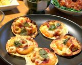 ホクホクポテトと竹輪の餃子の皮ピザ作り方9写真