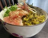 炙りたらこと高菜の冷やし出汁茶漬け作り方4写真