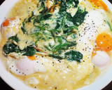 目玉焼き風☆ほうれん草とチーズの蒸し焼き作り方4写真
