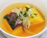 サツマイモが美味いコンソメゴロゴロスープ作り方8写真