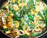 簡単☆挽き肉と小松菜の和風カレーうどん作り方5写真