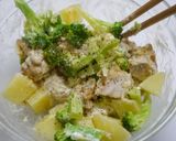 レンジで簡単！唐揚げポテトのチーズ和え作り方5写真