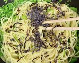 簡単！ピーマンと塩昆布のパスタ作り方4写真