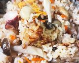 タコとホタテの炊き込みご飯作り方8写真