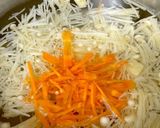 おかひじき えのき かきたま味噌汁^^作り方6写真