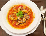魚介の旨味♡あさりと春野菜のトマトスープ作り方8写真