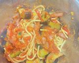 完熟生トマト　ナスとベーコンのパスタ作り方8写真